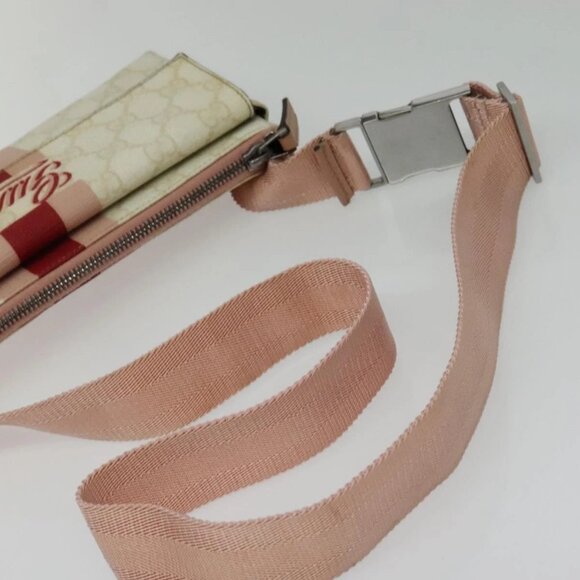 GUCCI GG Supreme Sherry Line Waist bag PVC White Silver 189815 Auth 141909 - Picture 8 of 16